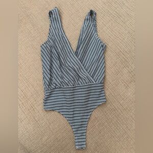ASOS striped Blue and White Bodysuit